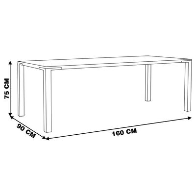 Mesa Sala de Jantar Cozinha Bladel 160cm Grafite Madeira Maciça Rustic Brown - Gran Belo