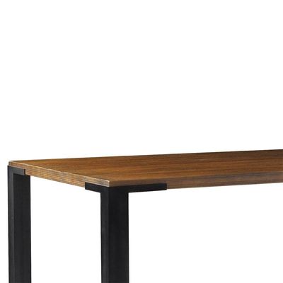 Mesa Sala de Jantar Cozinha Bladel 160cm Grafite Madeira Maciça Rustic Brown - Gran Belo