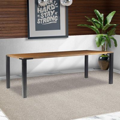 Mesa Sala de Jantar Cozinha Bladel 160cm Grafite Madeira Maciça Rustic Brown - Gran Belo