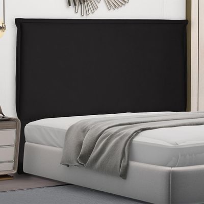Cabeceira Decorativa Queen Size 1,60M Trento Suede Preto - Gran Belo