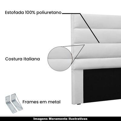 Cabeceira Decorativa 1,40M Guess PU Branco - Gran Belo