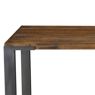 Mesa Sala de Jantar Cozinha Bladel Quadrada 100cm Grafite Madeira Maciça Rustic Brown - Gran Belo