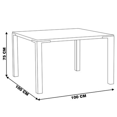 Mesa Sala de Jantar Cozinha Bladel Quadrada 100cm Grafite Madeira Maciça Rustic Brown - Gran Belo