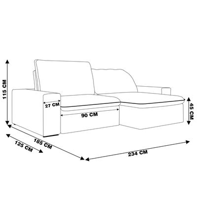 Sofá Retrátil 234 cm Sala de Estar Gabi Suede Bege - Gran Belo