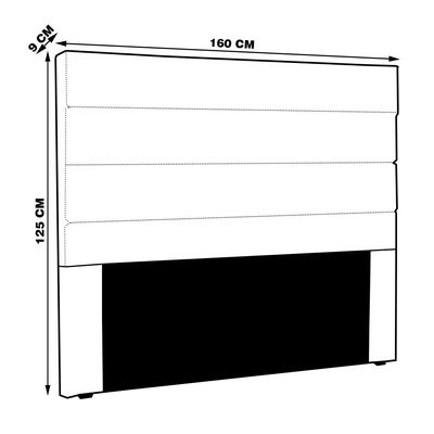 Cabeceira Decorativa Queen Size 1,60M Guess Veludo Bege - Gran Belo