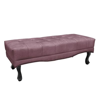 Recamier Decorativo 140cm Loewe Veludo Pés de Madeira Uva - Gran Belo