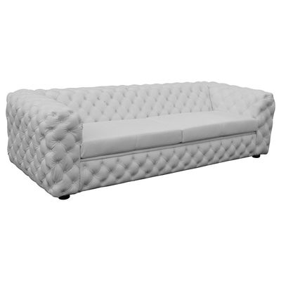 Sofá 4 Lugares Astúria 280cm Couro Branco - Gran Belo