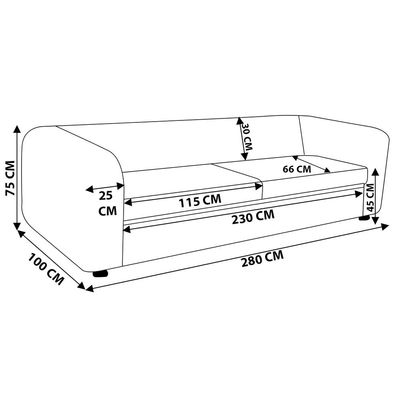 Sofá 4 Lugares Astúria 280cm Couro Branco - Gran Belo
