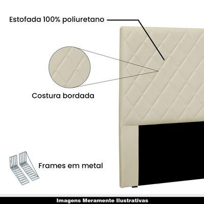 Cabeceira Decorativa King Size 1,95M Baelon Veludo Bege - Gran Belo