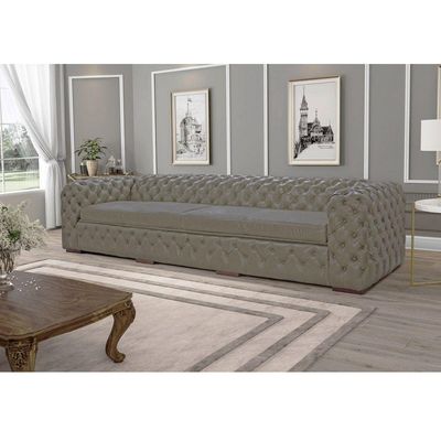 Sofá 3 Lugares Astúria 240cm Couro Fendi - Gran Belo