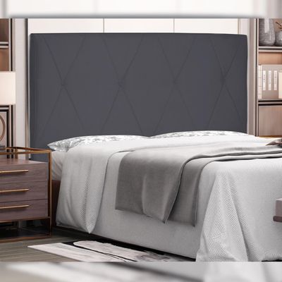 Cabeceira Decorativa King Size 1,95M Yves Suede Cinza - Gran Belo