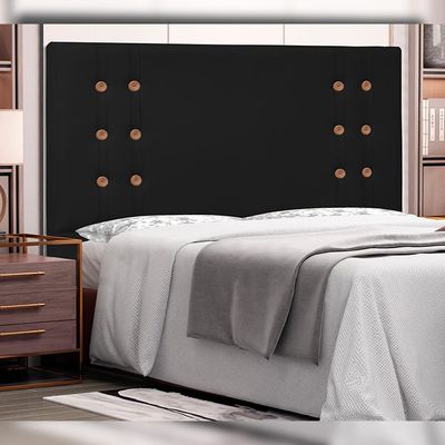 Cabeceira Decorativa King Size 1,95M Kors PU Preto - Gran Belo