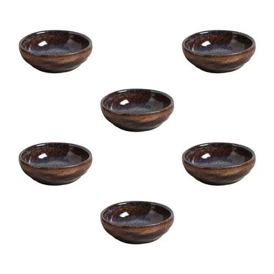Conjunto de Ramequins Médios Orgânico Titanium com 6 Peças 70ml Porto Brasil Azul
