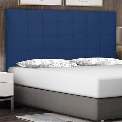 Cabeceira Decorativa Casal 1,40M Tropea Suede Azul Marinho - Gran Belo