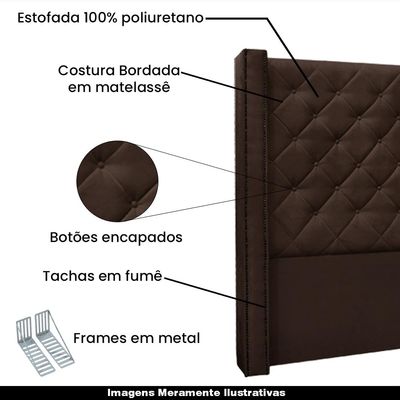 Cabeceira Decorativa King Size 2,19M Loewe Suede Café - Gran Belo