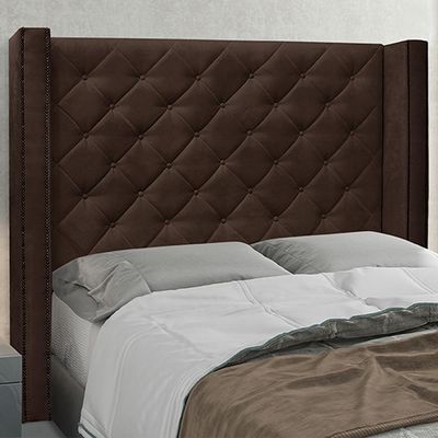 Cabeceira Decorativa King Size 2,19M Loewe Suede Café - Gran Belo