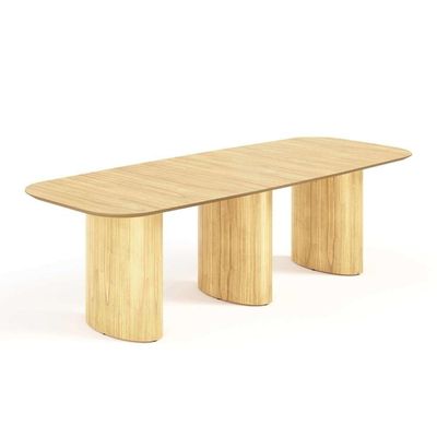 Mesa De Jantar Orgânica Tivoli 320cm X 110cm 10 Lugares Lamina Cinamomo Damasco