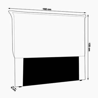 Cabeceira Decorativa Queen Size 1,60M Trento Veludo Bege - Gran Belo