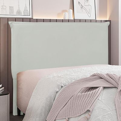 Cabeceira Decorativa Queen Size 1,60M Trento Veludo Prata - Gran Belo