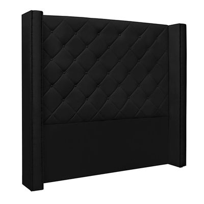 Cabeceira Decorativa Queen Size 1,84M Loewe PU Preto - Gran Belo