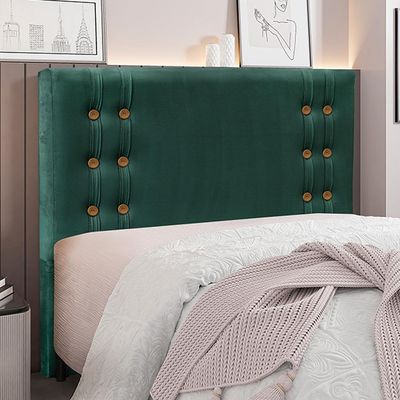 Cabeceira Decorativa Queen Size 1,60M Kors Veludo Verde Floresta - Gran Belo