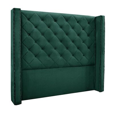 Cabeceira Decorativa Queen Size 1,84M Loewe Veludo Verde Floresta - Gran Belo