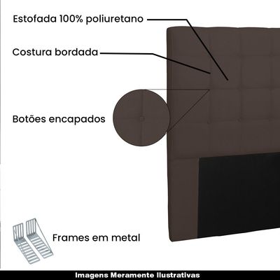 Cabeceira Decorativa Queen Size 1,60M Tropea Suede Café - Gran Belo