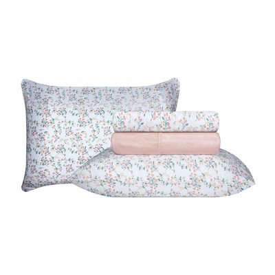 Jogo de Cama Duplo Queen 4 peças 140 Fios 250x240cm Clarice Realce Premium - Sultan