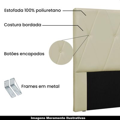 Cabeceira Decorativa 1,40M Yves PU Marfim - Gran Belo
