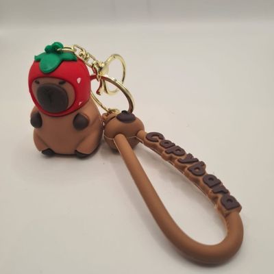Chaveiro Pingente Capivara Emborrachado Brinquedo Decorativo Escolar Mochila Estojo Bolsa