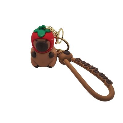 Chaveiro Pingente Capivara Emborrachado Brinquedo Decorativo Escolar Mochila Estojo Bolsa