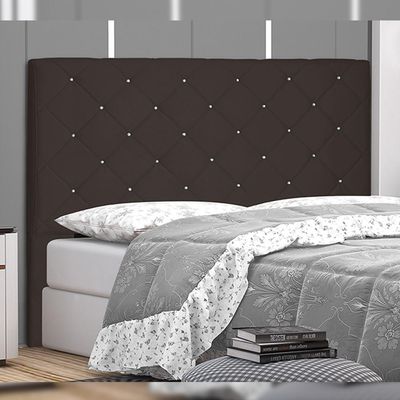 Cabeceira Decorativa Casal 1,40M Tàzio Suede Café - Gran Belo