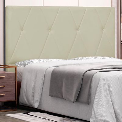 Cabeceira Decorativa King Size 1,95M Yves PU Marfim - Gran Belo