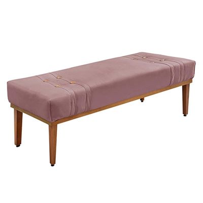 Recamier Decorativo 140cm Kors Veludo Pés de Madeira Lilás - Gran Belo