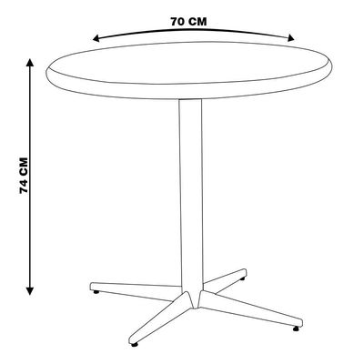 Mesa Sala de Jantar Cozinha Shery Redonda 70cm Grafite Madeira Maciça Driftwood - Gran Belo