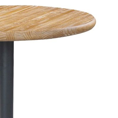Mesa Sala de Jantar Cozinha Shery Redonda 70cm Grafite Madeira Maciça Driftwood - Gran Belo
