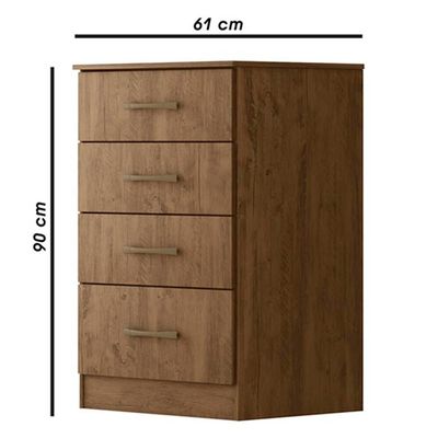 Cômoda 4 Gavetas em MDP Moval Móveis Castanho