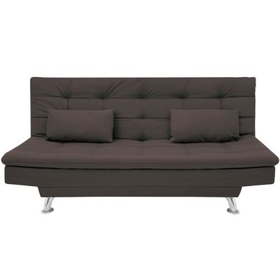 Sofá-Cama 1,90 Metros Linoforte Melissa, Suede Veludo, Espuma D-33 Capuccino