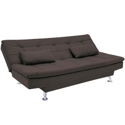Sofá-Cama 1,90 Metros Linoforte Melissa, Suede Veludo, Espuma D-33 Capuccino