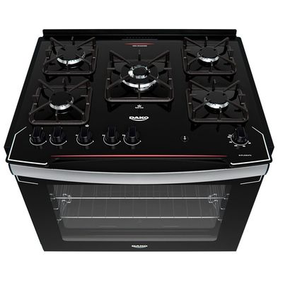 Fogão de Embutir 5 Bocas com Mesa de Vidro Diplomata Bivolt Dako Preto / Bivolt