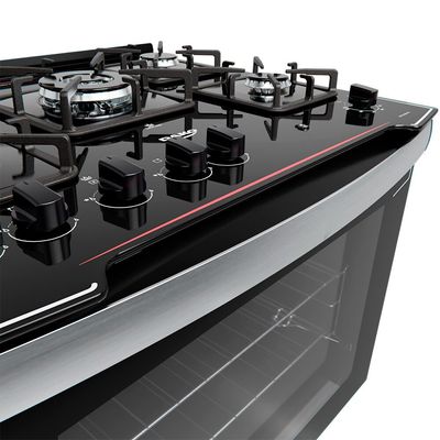 Fogão de Embutir 5 Bocas com Mesa de Vidro Diplomata Bivolt Dako Preto / Bivolt