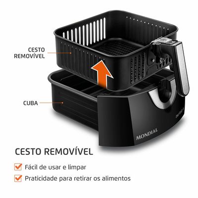 Fritadeira Sem Óleo Air Fryer 6 Litros AFN-60-BI Mondial Preto / 110V
