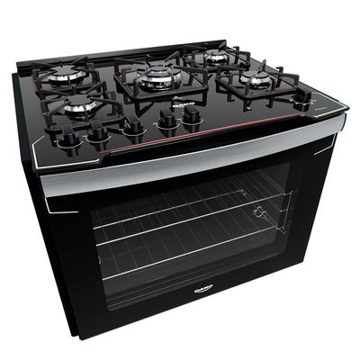 Fogão de Embutir 5 Bocas com Mesa de Vidro Diplomata Bivolt Dako Preto / Bivolt