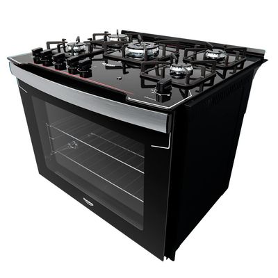 Fogão de Embutir 5 Bocas com Mesa de Vidro Diplomata Bivolt Dako Preto / Bivolt