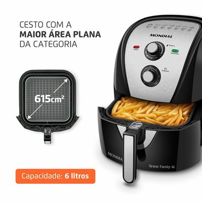 Fritadeira Sem Óleo Air Fryer 6 Litros AFN-60-BI Mondial Preto / 110V