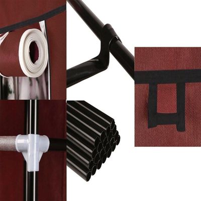 Cabideiro Portátil Prateleiras Dobrável Armário Arara Grande Organizador Vermelho