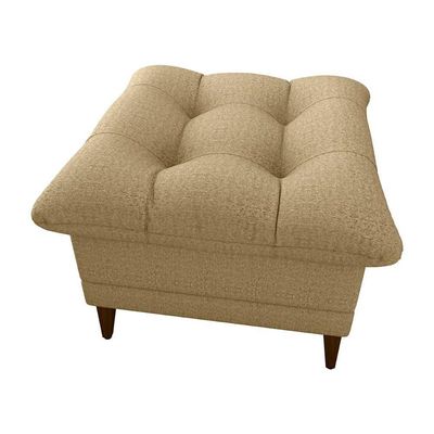 Poltrona De Amamentação Com Puff Montreal Suede Areia Matrix Linho Areia