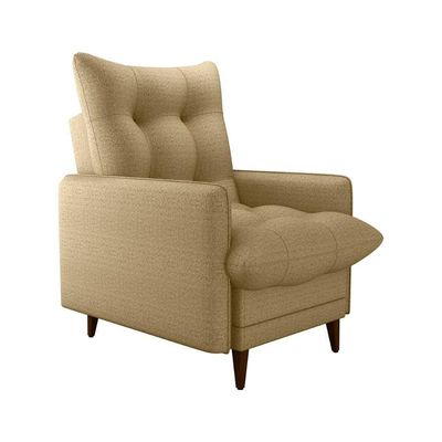 Poltrona De Amamentação Com Puff Montreal Suede Areia Matrix Linho Areia
