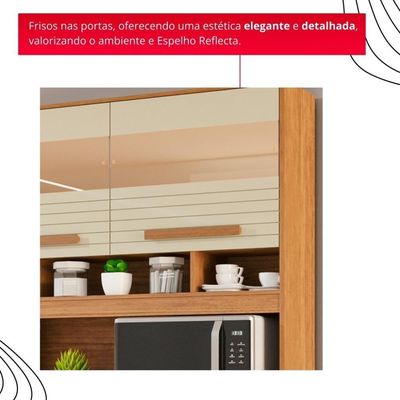 Cozinha 4 Portas 2 Gavetas Sara Frison Com Espelhos