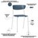 Kit 04 Cadeiras Empilhável Fixa Atom F02 Base Aço Branco Azul - Lyam Decor